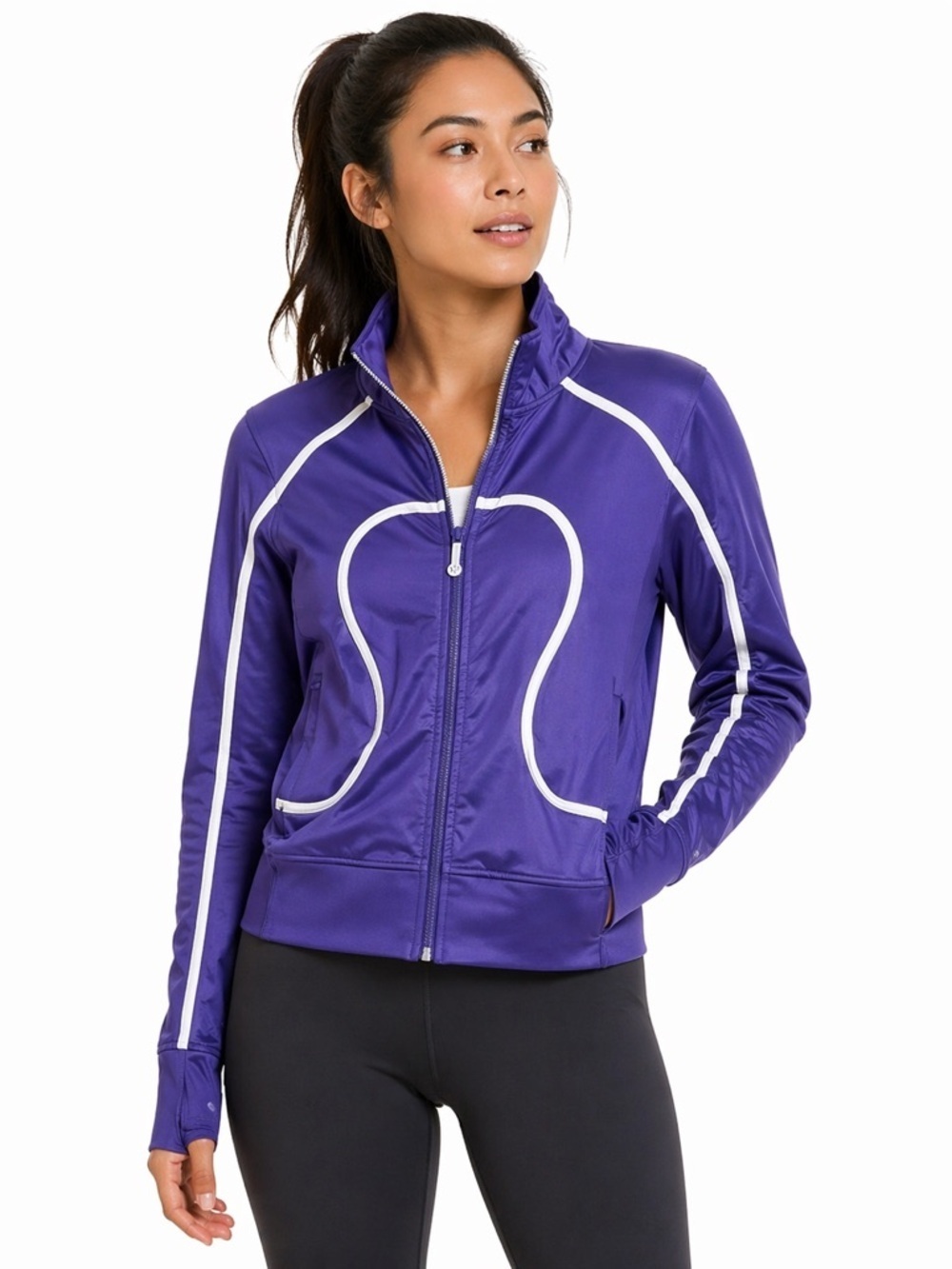 Lululemon scuba full zip lightweight purple blue lng sleeve athletic yoga jacket